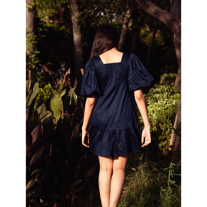 AlterEGO Volume Sleeves Navy Dress