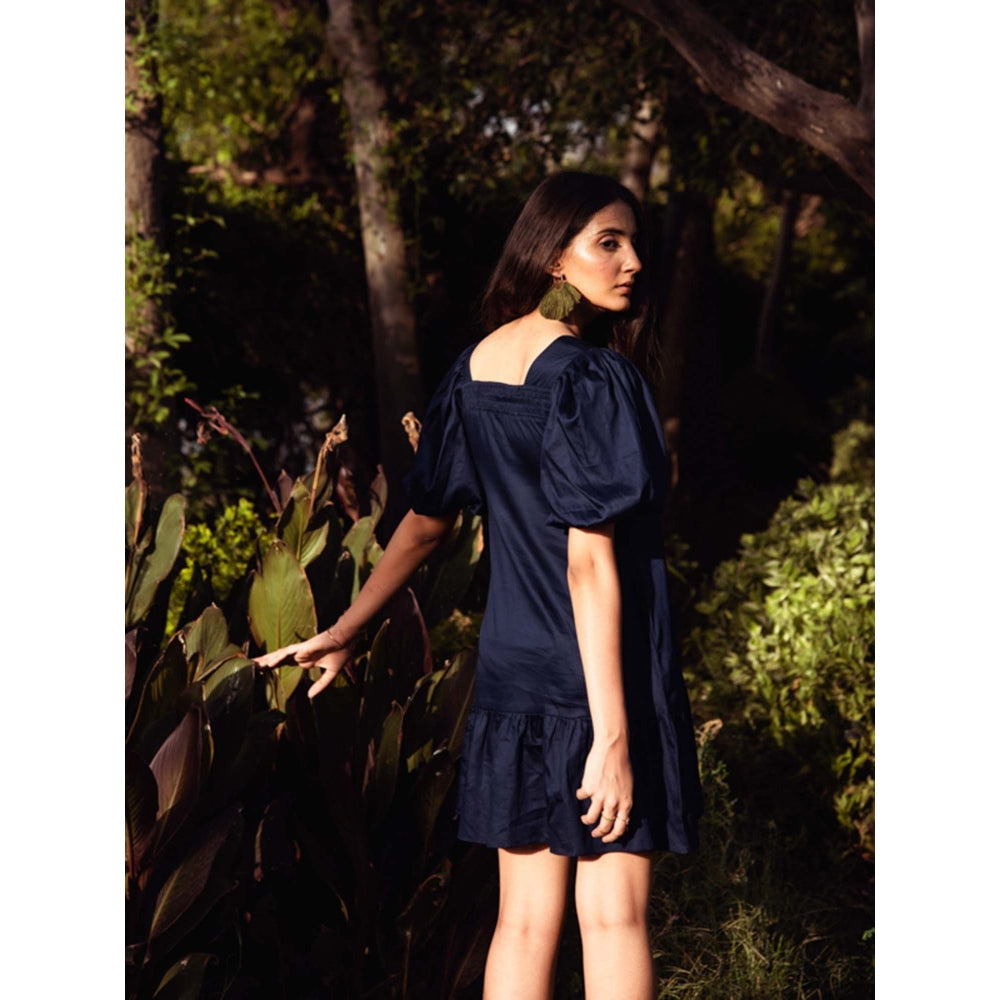 AlterEGO Volume Sleeves Navy Dress