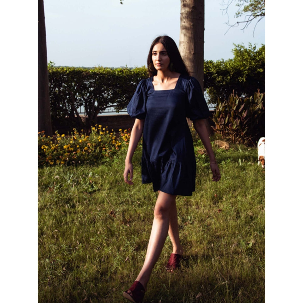 AlterEGO Volume Sleeves Navy Dress