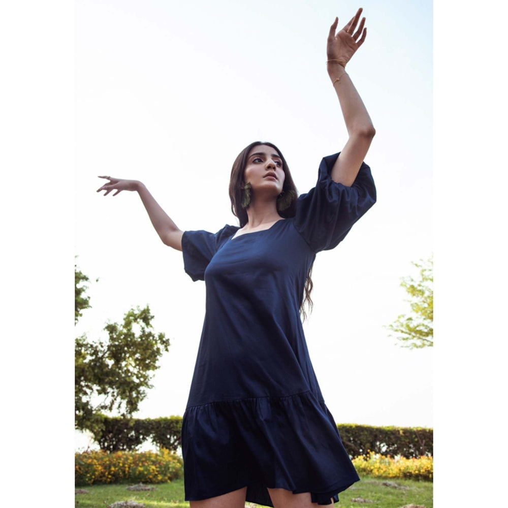 AlterEGO Volume Sleeves Navy Dress