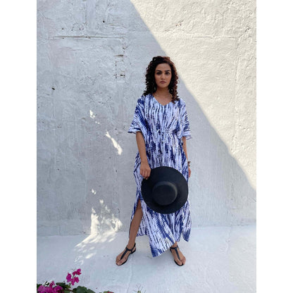 AlterEGO Tie Dye Blue Kaftan Maxi