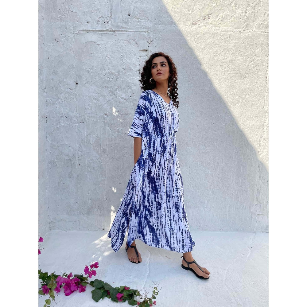 AlterEGO Tie Dye Blue Kaftan Maxi
