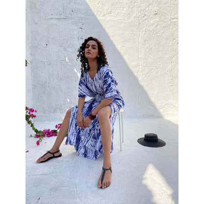 AlterEGO Tie Dye Blue Kaftan Maxi