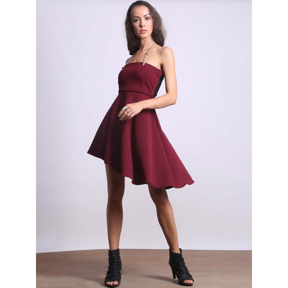 AlterEGO Side Trail Tube Fit and Flare Wine Dress
