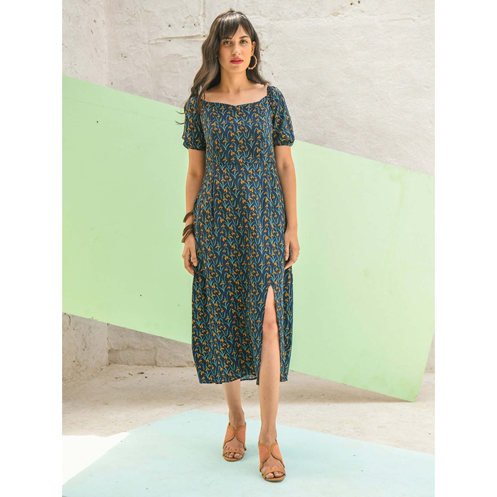 AlterEGO Ditsy Bottle Green Floral Midi
