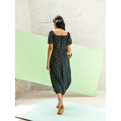 AlterEGO Ditsy Bottle Green Floral Midi