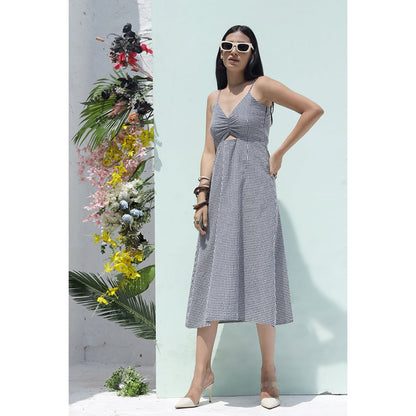 AlterEGO Ruched Cutout Midi Dress
