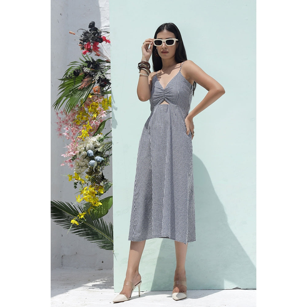 AlterEGO Ruched Cutout Midi Dress