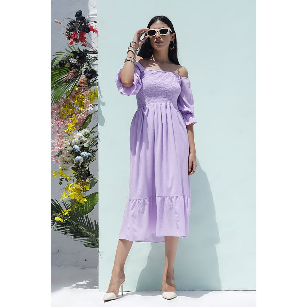 AlterEGO Smocking Lavender Midi Dress