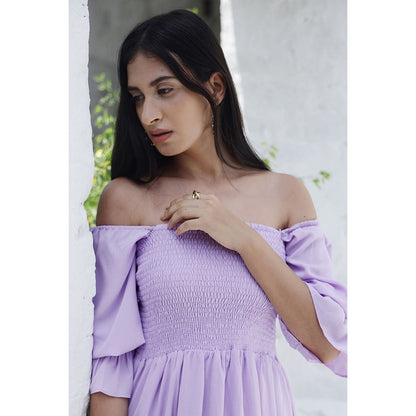 AlterEGO Smocking Lavender Midi Dress