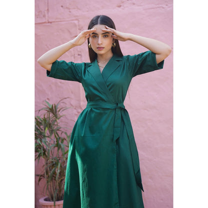 AlterEGO Emerald Trench Wrap Dress