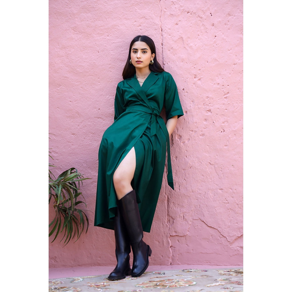 AlterEGO Emerald Trench Wrap Dress