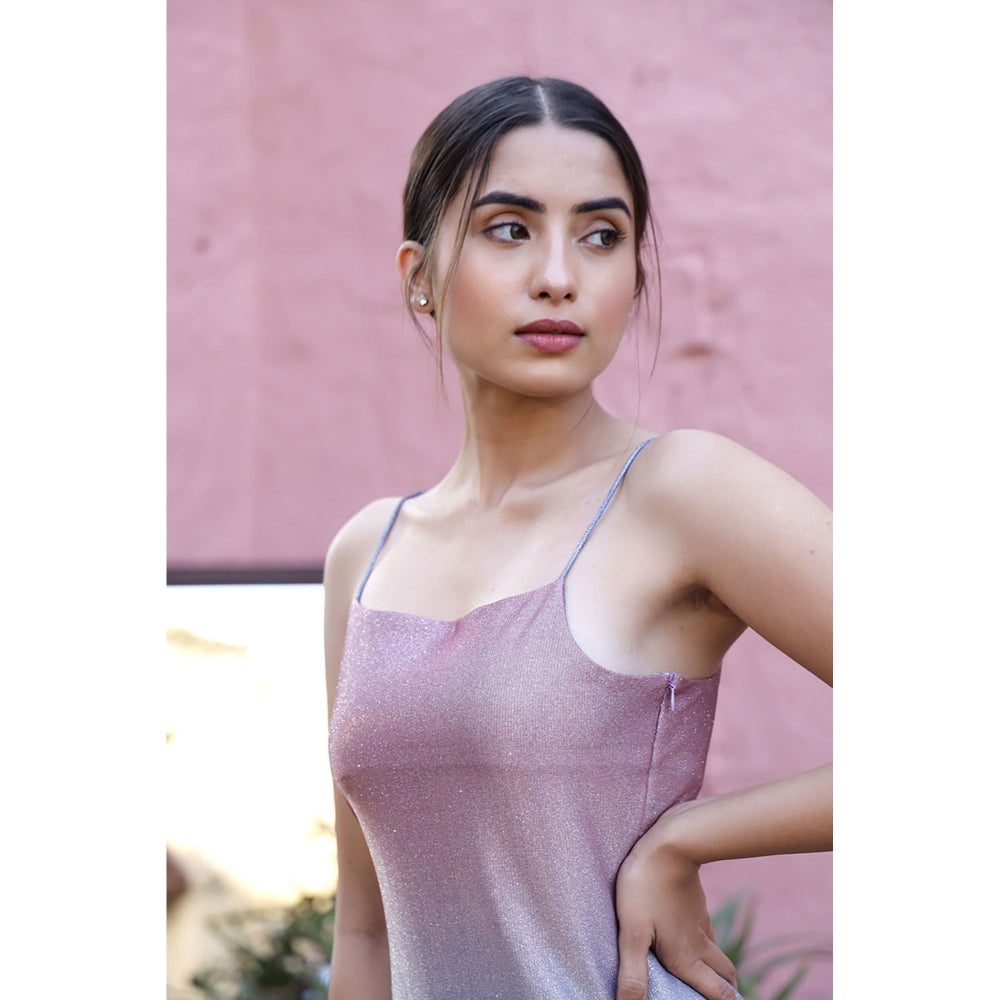 AlterEGO Zoe Noodle Strap Ombre Shimmer Dress