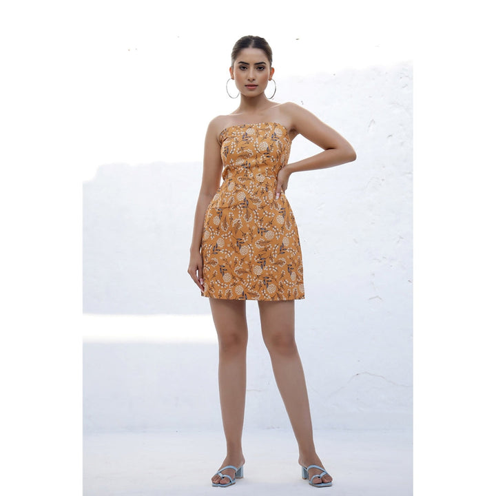 AlterEGO Alina - Yellow Ditsy Floral Print Dress
