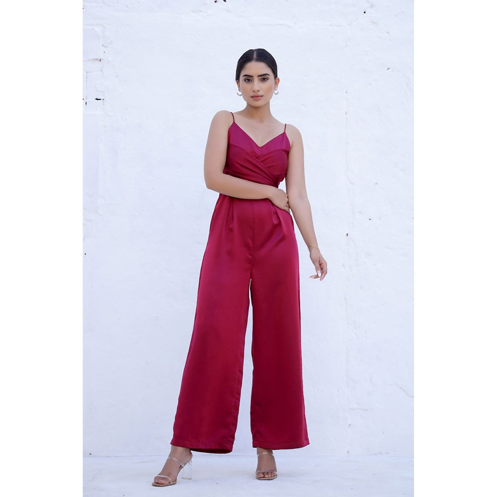 AlterEGO Annie - Tie Back Wine Jumpsuit