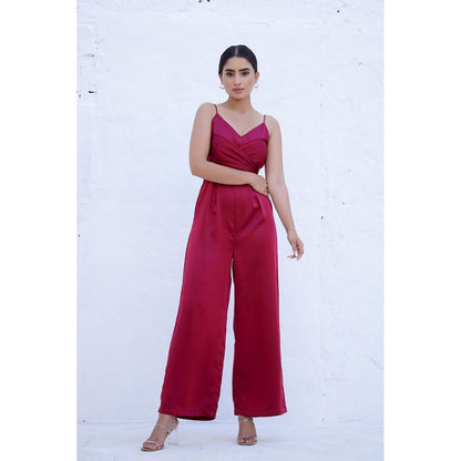 AlterEGO Annie - Tie Back Wine Jumpsuit