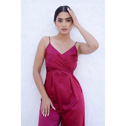 AlterEGO Annie - Tie Back Wine Jumpsuit