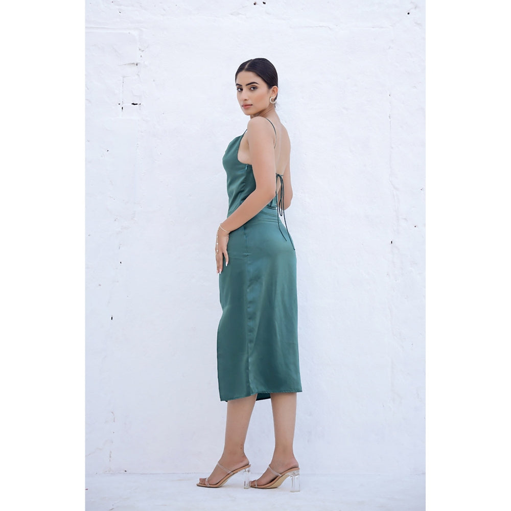 AlterEGO Phoebe - Emerald Satin Slip Dress