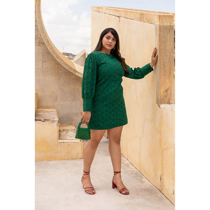 AlterEGO Tyla - Eyelet Embroidered Cuffed Dress