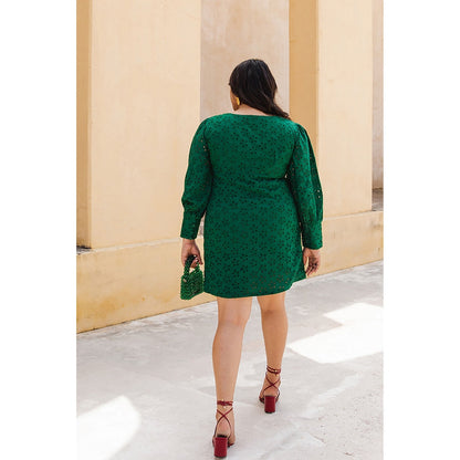 AlterEGO Tyla - Eyelet Embroidered Cuffed Dress