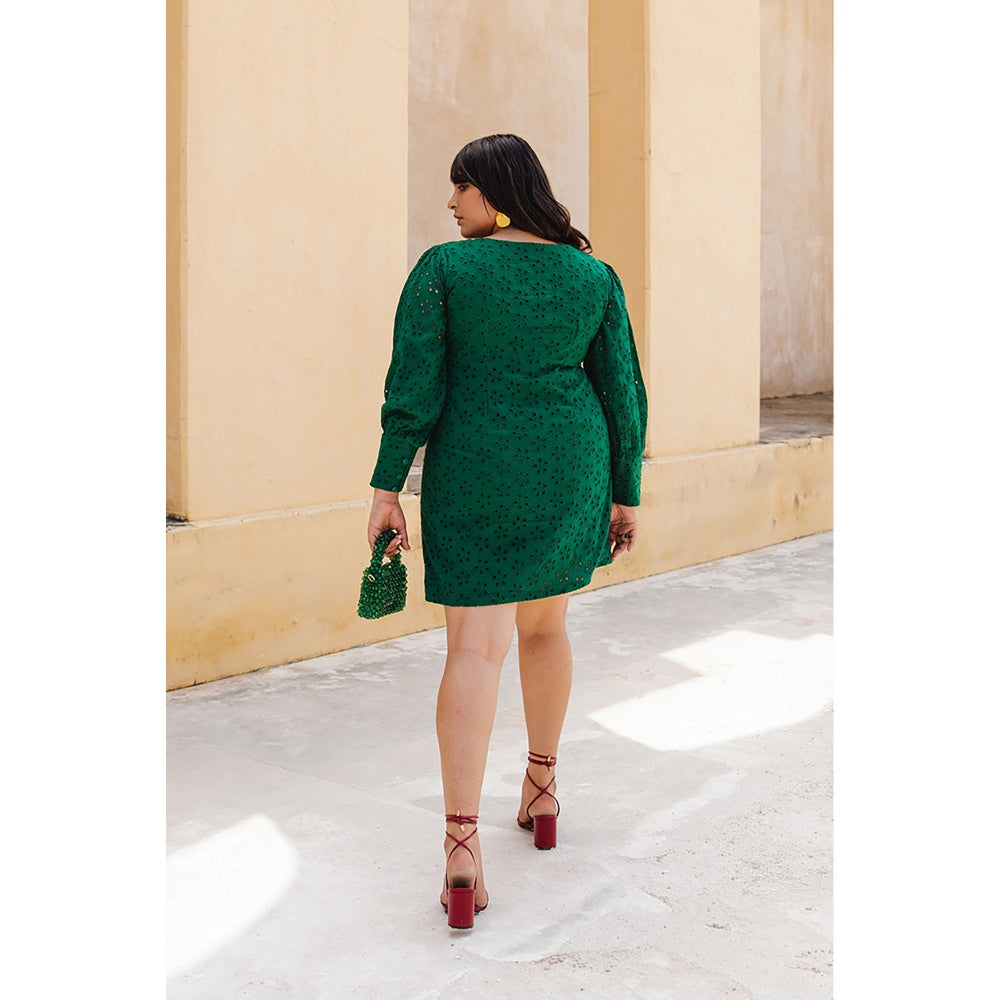 AlterEGO Tyla - Eyelet Embroidered Cuffed Dress