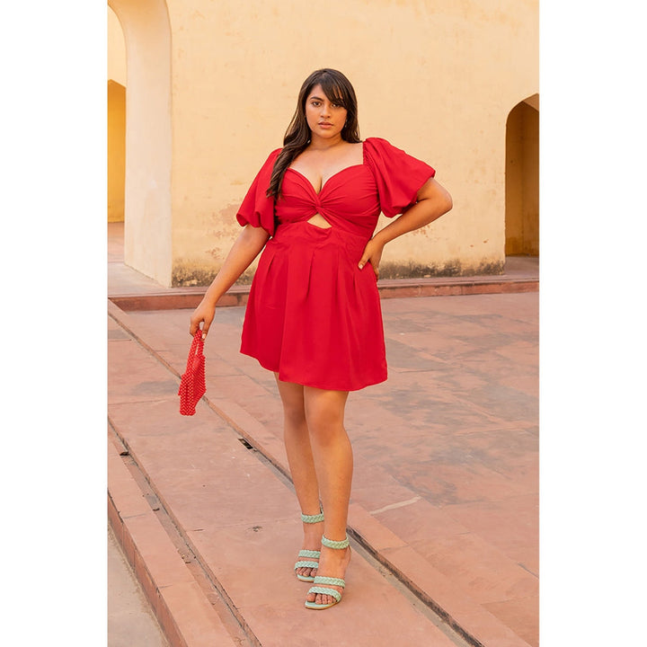 AlterEGO Carrie - Blood Red Knot Up Dress