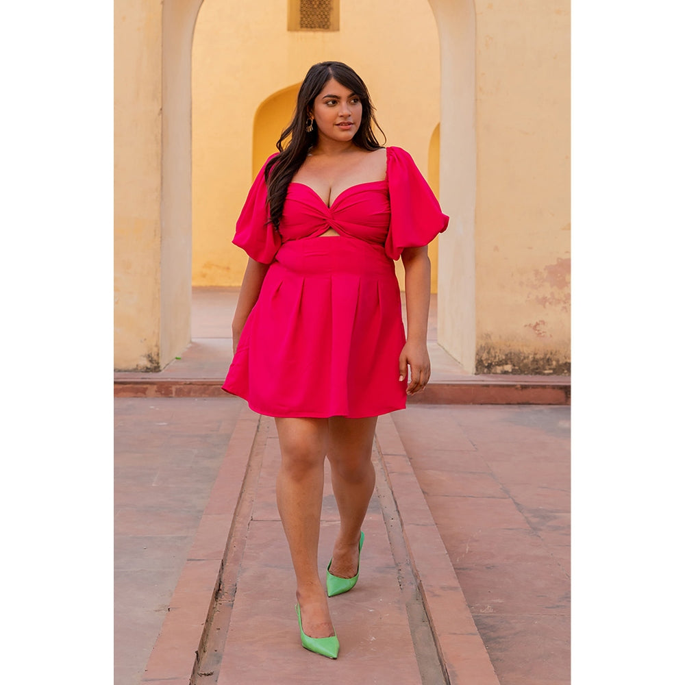 AlterEGO Carrie - Hot Pink Knot Up Dress