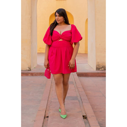 AlterEGO Carrie - Hot Pink Knot Up Dress
