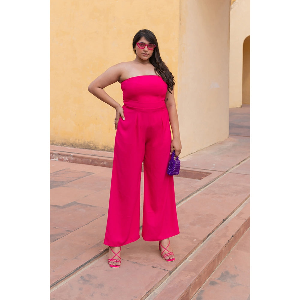 AlterEGO Sadie- Showdown Jumpsuit-Black, Red, And Hot Pink