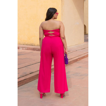 AlterEGO Sadie- Showdown Jumpsuit-Black, Red, And Hot Pink