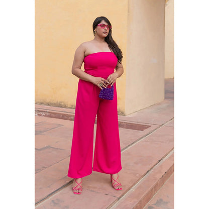 AlterEGO Sadie- Showdown Jumpsuit-Black, Red, And Hot Pink