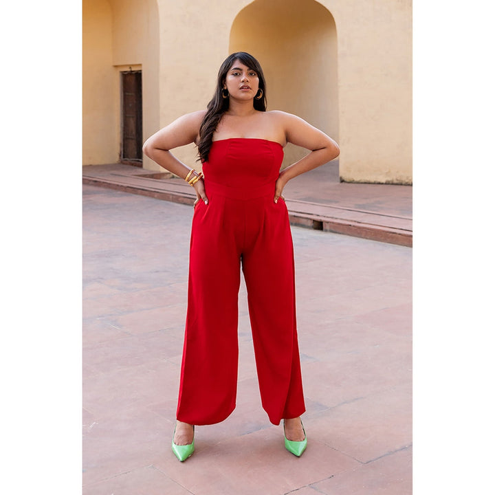 AlterEGO Sadie- Showdown Jumpsuit-Black, Red, And Hot Pink