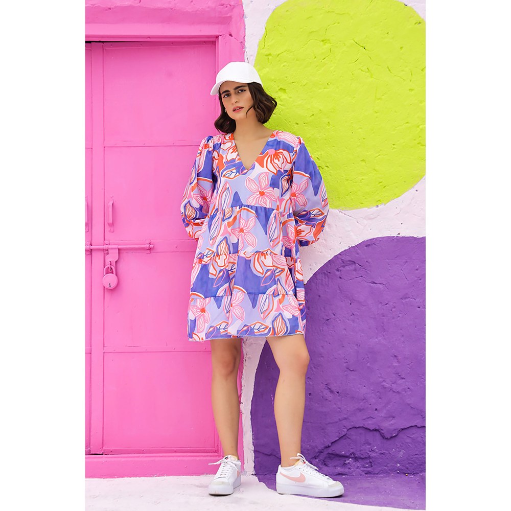 AlterEGO Ammy Day Doodle Blue Mini Dress