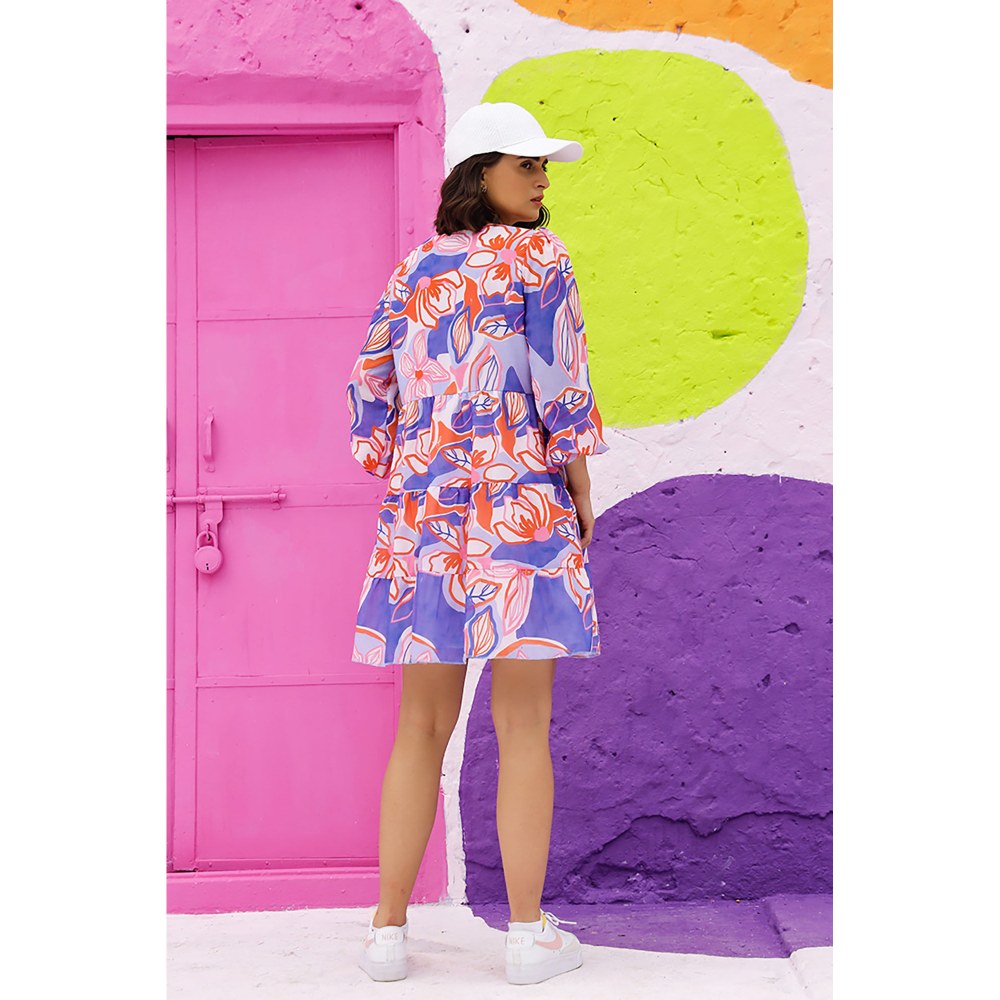 AlterEGO Ammy Day Doodle Blue Mini Dress