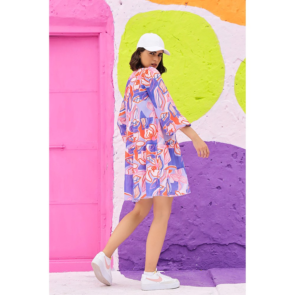AlterEGO Ammy Day Doodle Blue Mini Dress