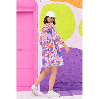 AlterEGO Ammy Day Doodle Blue Mini Dress