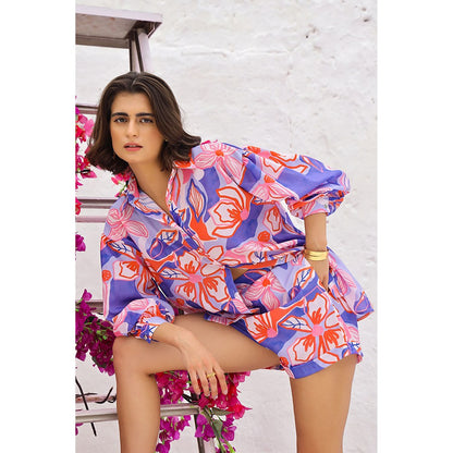 AlterEGO Arlet- Blue Floral Shirt