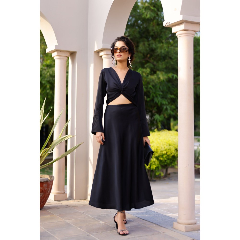 AlterEGO Rhea Black Skirt & Crop Top (Set of 2)