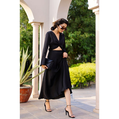 AlterEGO Rhea Black Skirt & Crop Top (Set of 2)
