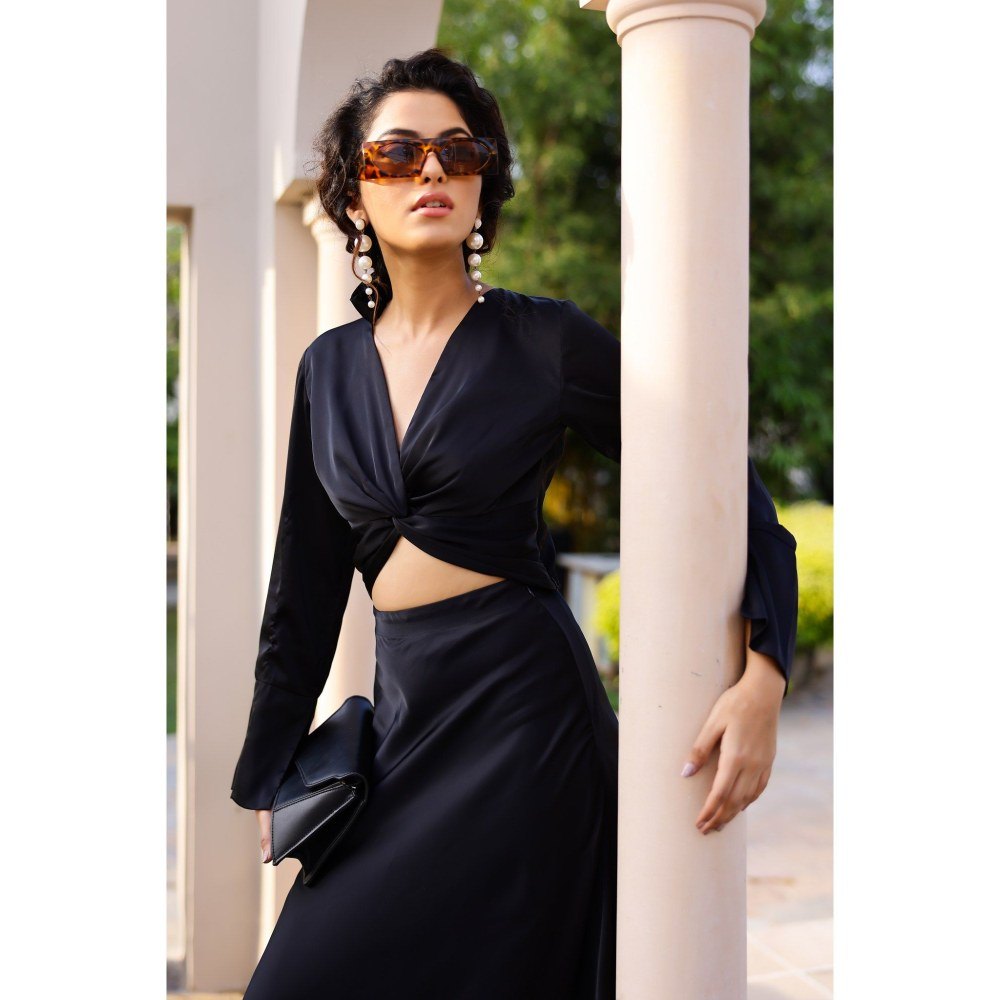 AlterEGO Rhea Black Skirt & Crop Top (Set of 2)