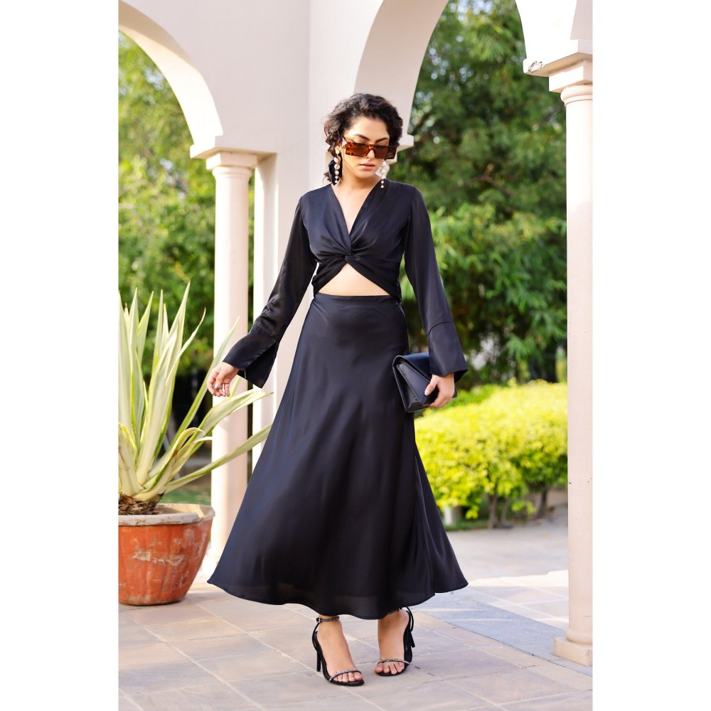 AlterEGO Rhea Black Skirt & Crop Top (Set of 2)