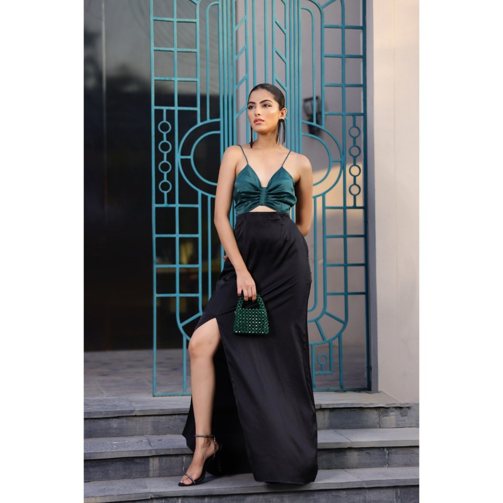 AlterEGO Bridgette Butterfly Bust Two Toned Maxi Dress