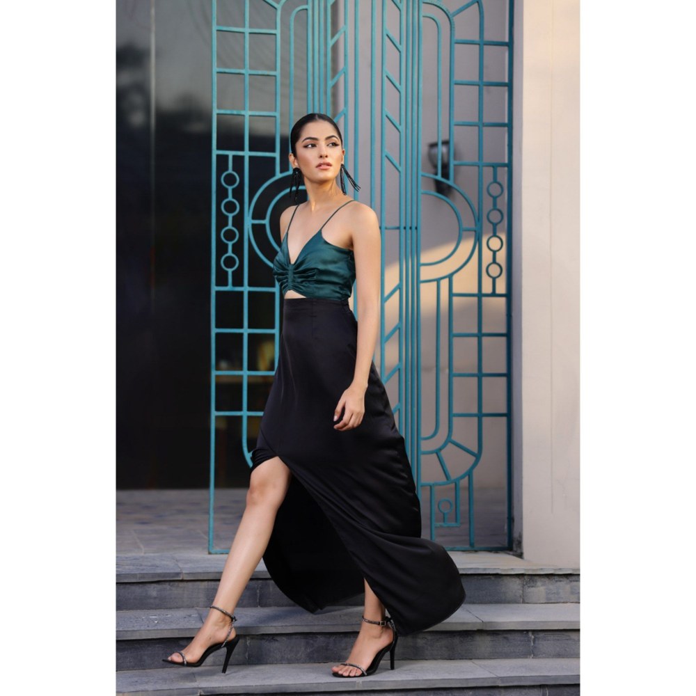 AlterEGO Bridgette Butterfly Bust Two Toned Maxi Dress