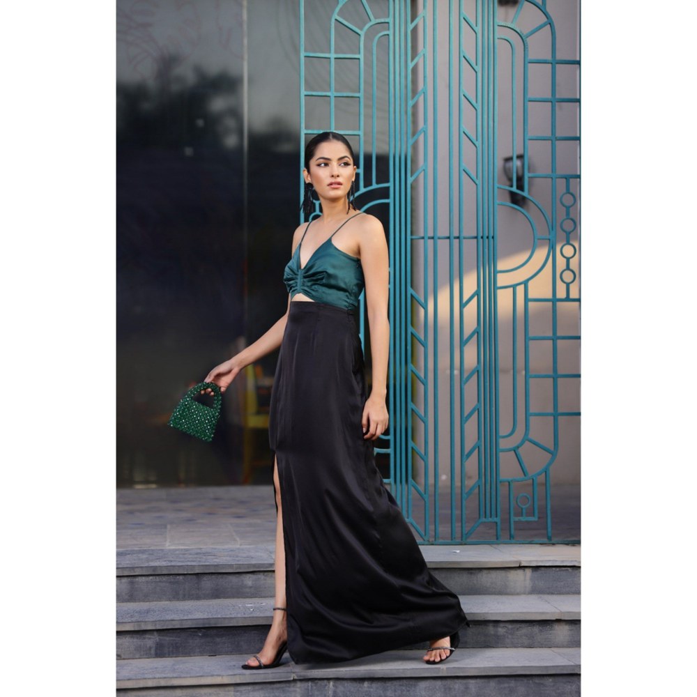 AlterEGO Bridgette Butterfly Bust Two Toned Maxi Dress