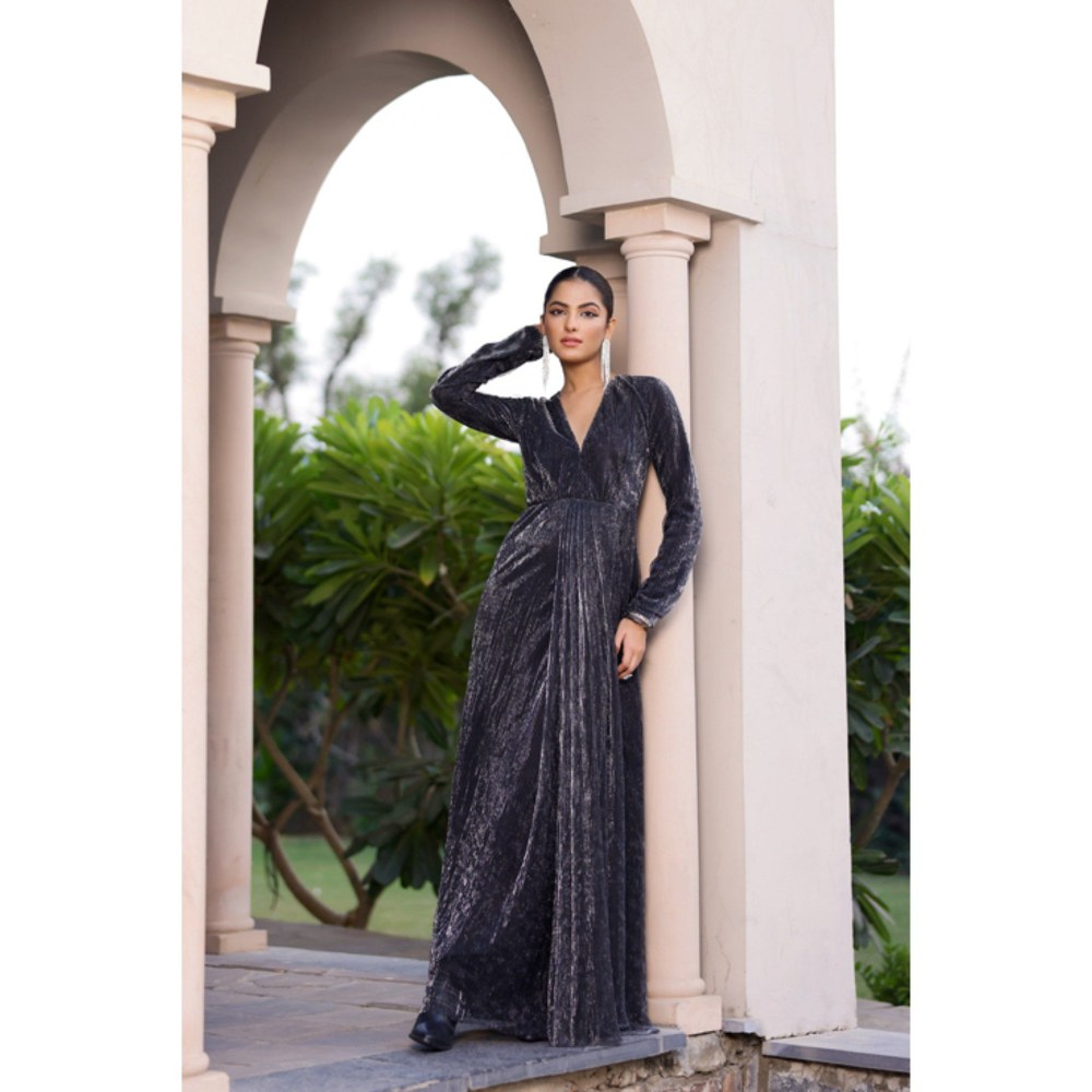 AlterEGO Malia Front Pleat Detail Maxi Dress