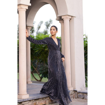 AlterEGO Malia Front Pleat Detail Maxi Dress