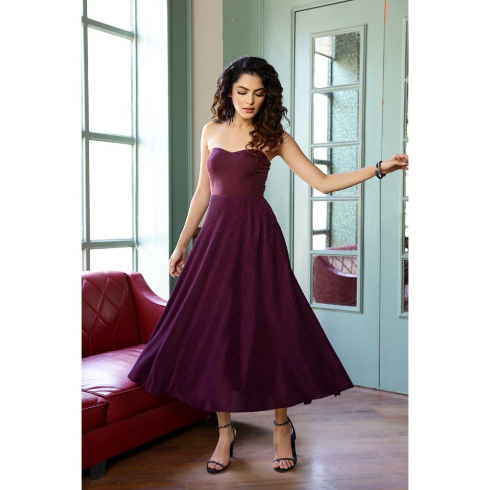 AlterEGO Nora Dual Toned Bias Midi Dress
