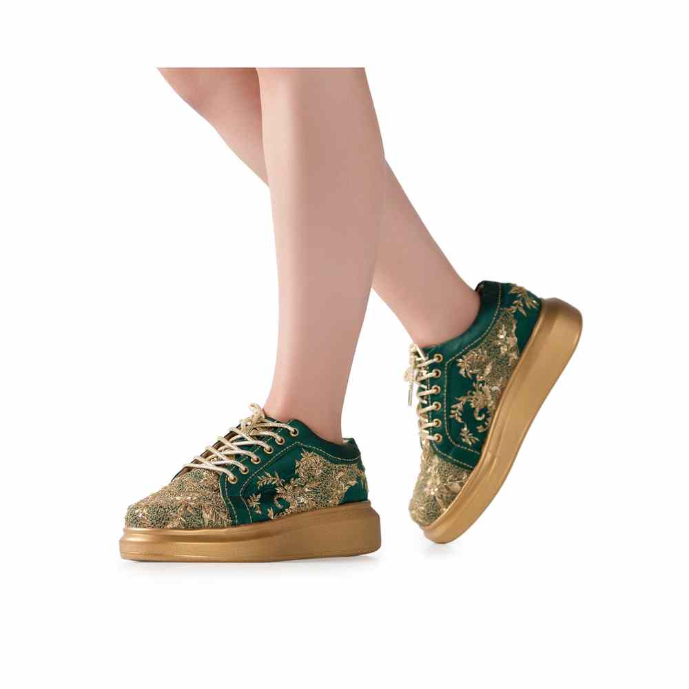 Anaar Jungle n' Jazz Green Womens Sneakers
