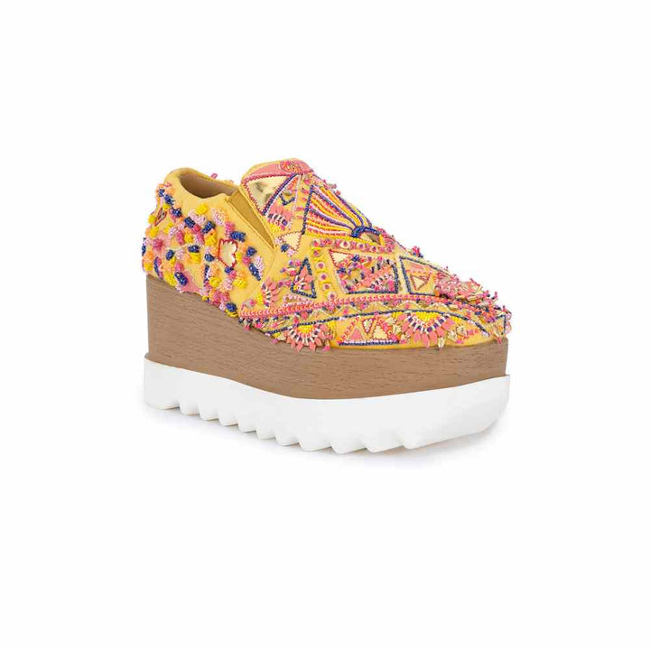 Anaar Kaleidoscope Yellow Womens Sneakers