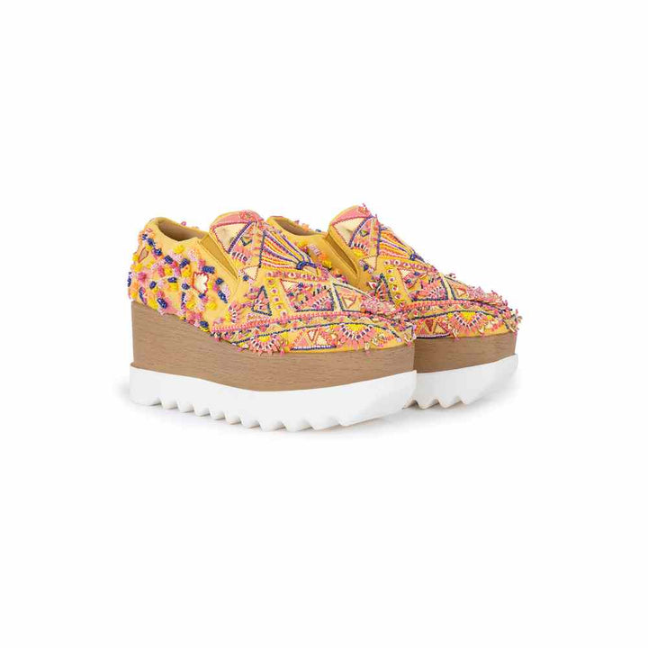 Anaar Kaleidoscope Yellow Womens Sneakers